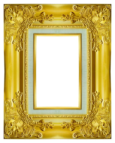 Cadre en or sur le fond blanc — Photo