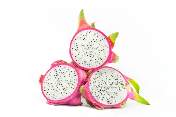 Pink dragon fruit Isolated on white background — Stock Photo, Image