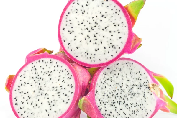 Pink dragon fruit Isolated on white background — Stock Photo, Image