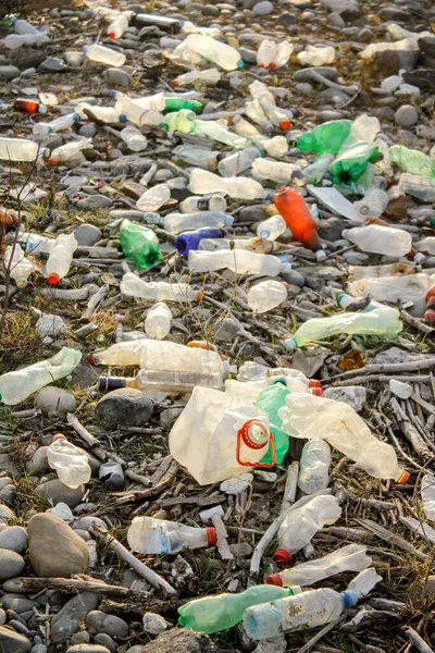 Ρουστάβι Τζόρτζια Δεκεμβρίου 2021 Πλαστικά Μπουκάλια Όχθη Ποταμού — Φωτογραφία Αρχείου