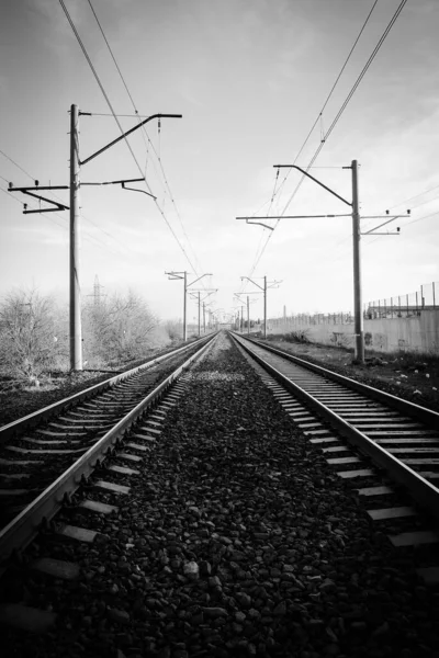 Evening Scene Railway Railway View — Stock Photo, Image