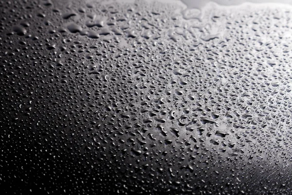 Dark Shiny Surface Droplets Close Image Wet Shiny Background — стоковое фото