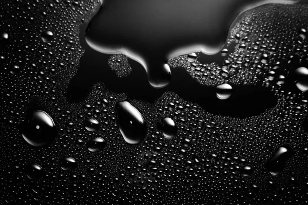 Тёмная Блестящая Поверхность Капельками Закрыть Изображение Мокрого Блеска Фоне — стоковое фото