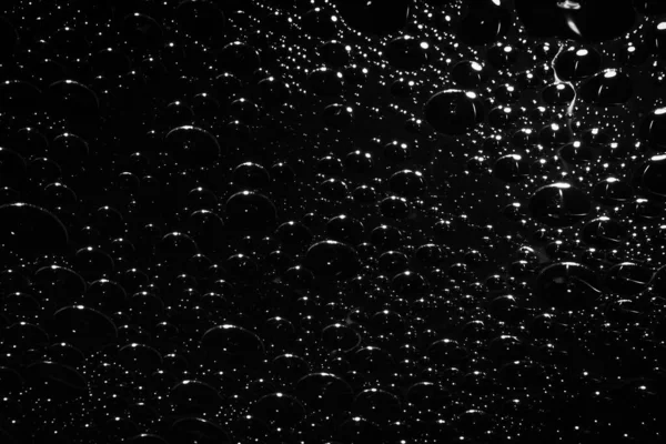 Abstract Black Background Bubbles Bubbles Texture Chaotic Pattern Black White — Fotografia de Stock