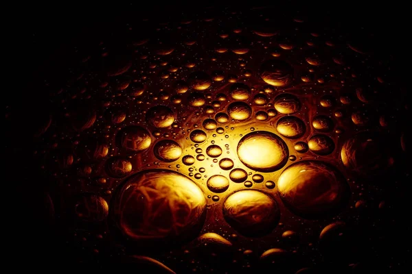 Dark Abstract Bubbles Background Bright Golden Yellow Sporlight — Stock Fotó