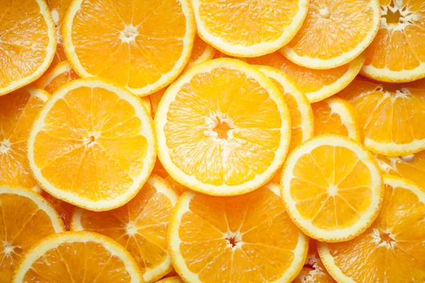 Nahaufnahme Bild Von Orangenscheiben Orange Hintergrund Stockbild