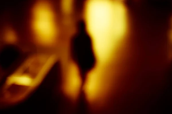Lens Blur Image Subway Unknown Human Silhouette — Stock Fotó