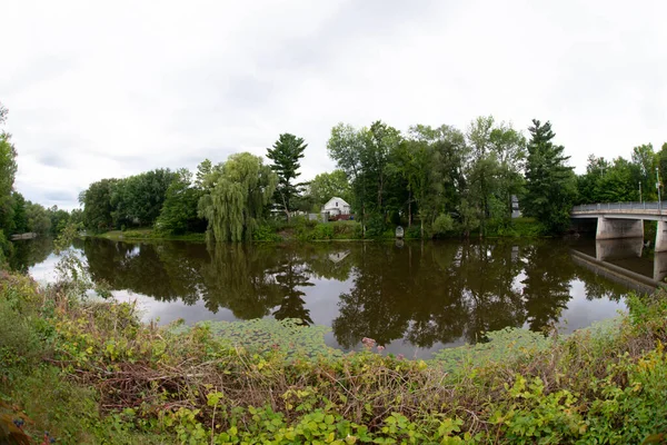 View Brochets River Heart City Bedford Quebec Summer — Stock Photo, Image