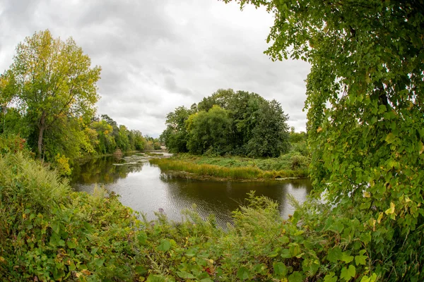 Vista Del Río Brochets Corazón Ciudad Bedford Quebec Verano — Foto de Stock