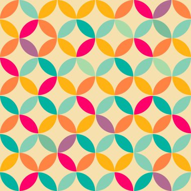 soyut retro geometrik kusursuz yuvarlak desenli. vektör çizim