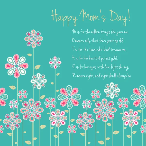 幸せな母の日カード デザイン。ベクトル イラスト — ストックベクタ