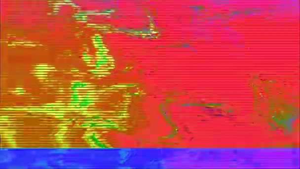 ソフトウェアは抽象クリップを生成し、虹色の破損したデータコンセプト. — ストック動画