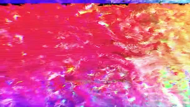 Різнокольоровий неоновий футуристичний мрійливий райдужний фон. Погані телевізійні кадри . — стокове відео