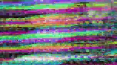 Soyut neon nostaljik trend holografik dalgalı arka plan. Kötü televizyon efekti.