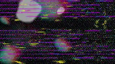 Çok renkli eski bilim-kurgu psikedelik kötü TV holografik arkaplanı. 