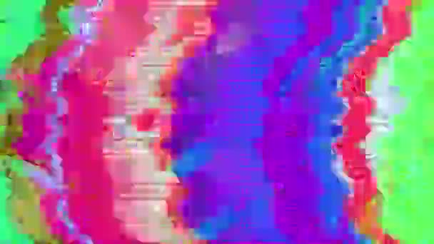 Astratto geometrico sci-fi elegante sfondo iridescente. Cattivo effetto tv. — Video Stock