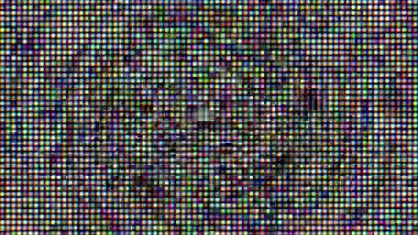 Multicolor pixelado vintage nostálgico psicodélico brillante fondo. — Vídeos de Stock