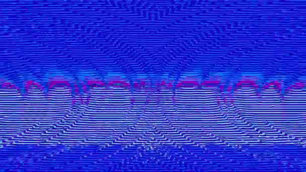 Abstrakta flerfärgade stänk. Dålig signal, systemfel, gammal VHS-tejpeffekt. — Stockvideo