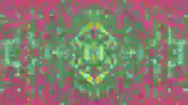 Kaleidoscope ornamental cyberpunk psicodélico holográfico fundo. — Vídeo de Stock
