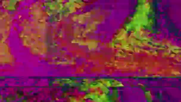 Abstract data error neon nostalgic holographic background. — Stock Video