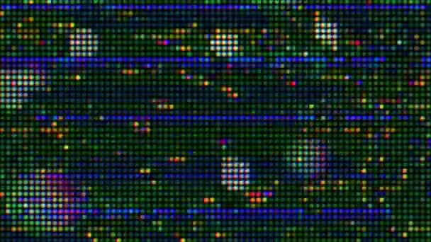 Interferencia vibrante de alta tecnología. Patrón punteado metamorfosis corrompidas. — Vídeos de Stock