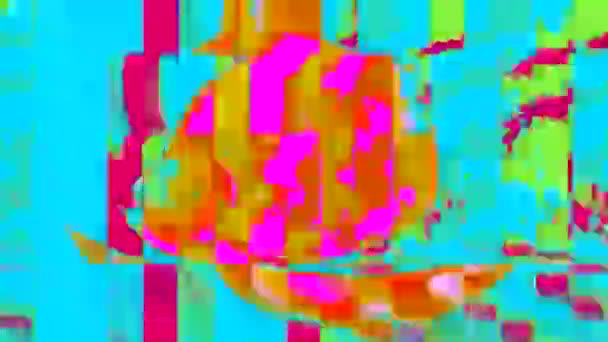 Ψηφιακή γεωμετρική cyber punk πολύχρωμη γραμμή τέχνης ιριδίζουσα φόντο. — Αρχείο Βίντεο
