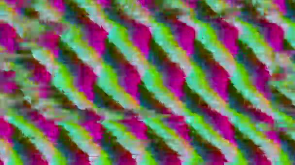 Digital interference imitation blinking cyberpunk iridescent background. — Video