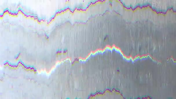 Animación digital de televisión mala abstracta, imitación de interferencia glitchy, fondo creativo. — Vídeo de stock