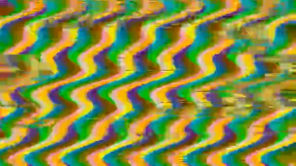 Trendy psychedelic neon futuristic holographic background. Damaged computer effect. — Video