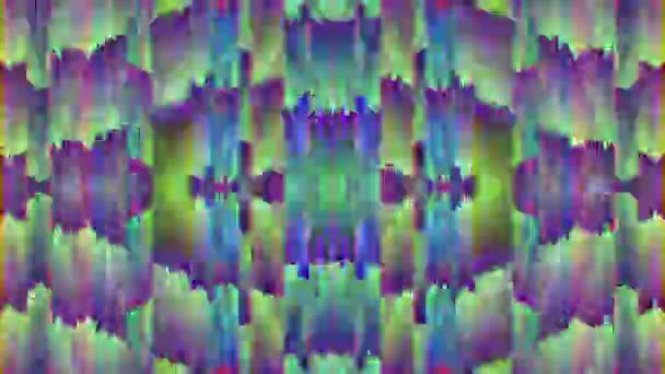 Futuristic iridescent splashes. Dynamic pattern glitched footage. — Stockvideo