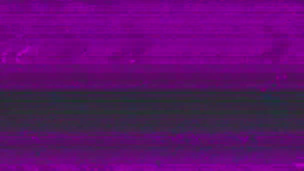 活気に満ちたエレガントな幾何学的なサイバーパンク虹色の背景。創造的な使用のための悪いテレビ効果. — ストック動画