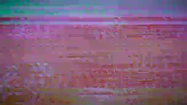 Bad tv effect, glitch, noise, visual video effects, different elements and colourful stripes texture. — Stock Video