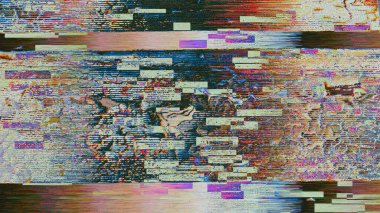 Günlük veriler geometrik nostaljik holografik arkaplanı bozar. 