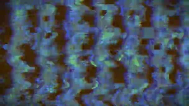 Cyberpunk multi-coloured glitchy damaged background. — Stock Video