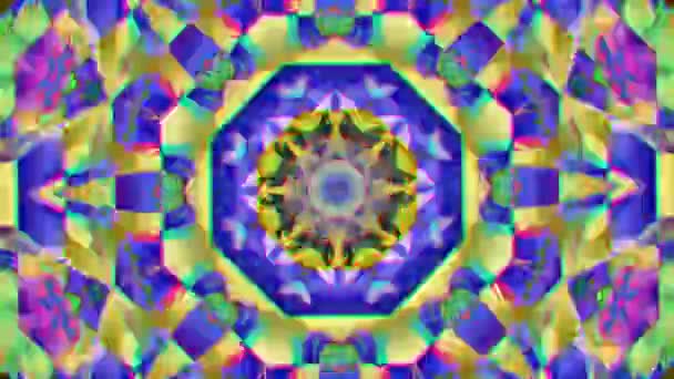 Kaleidoskopmosaik nahtlose Abfolge. Hintergrund abstrakte bewegungsgrafische Animation des fraktalen Rauscheffekts. — Stockvideo
