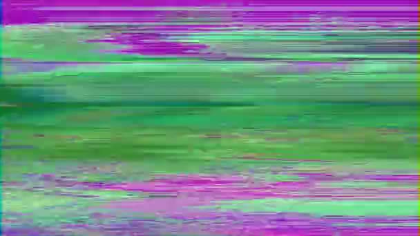 Abstrato sem costura fundo looped animação glitch efeito imitação linhas de néon. — Vídeo de Stock