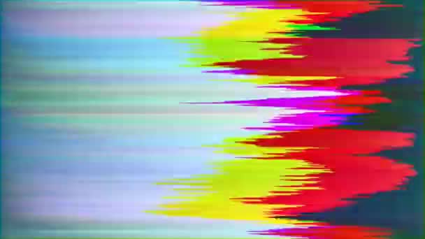 Abstract naadloze achtergrond lussen animatie glitch effect imitatie neon lijnen. — Stockvideo