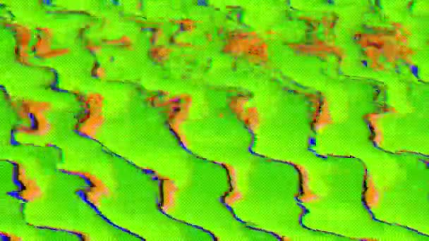 Dåligt tv-fel, bullriga, statiska tv-visuella videoeffekter. VFX abstrakt bakgrund, tv-skärm buller glitch effekt. — Stockvideo