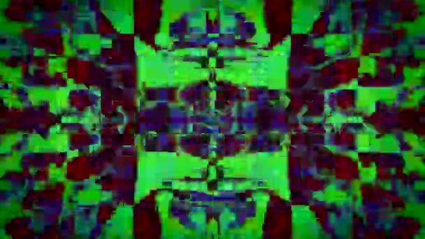 Преобразование калейдоскопического винтажного футуристического психоделического голографического фона. — стоковое видео