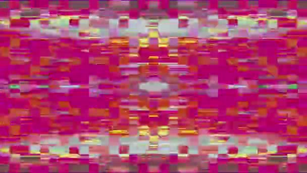 Abstrait sans soudure fond boucle animation glitch effet imitation néon lignes. — Video
