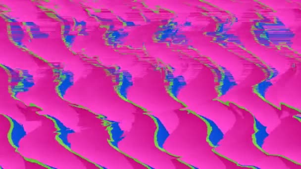 Абстрактные бесшовные фоновые петли анимации Глюк эффекта имитации неоновых линий. — стоковое видео