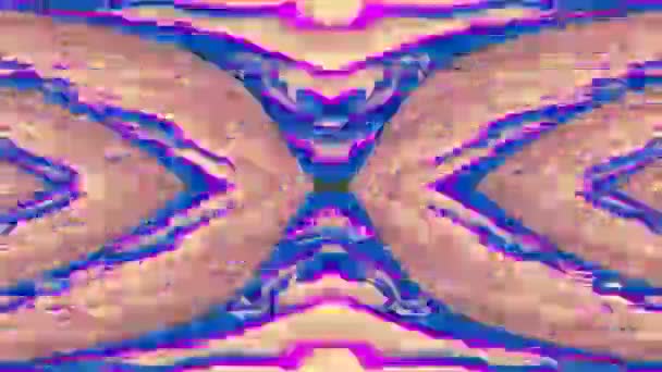 Abstraktes Glitch psychedelische Textur nahtloses Schleifenmuster. VFX fraktaler Hintergrund. — Stockvideo