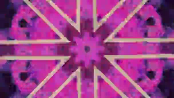 Multicolored kaleidoscopic ornamental geometrical futuristic elegant interference background. — Stock Video