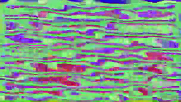 Dañado TV ruidoso glitch efectos visuales de vídeo. Fondo abstracto, efecto de interferencia para uso creativo. — Vídeo de stock