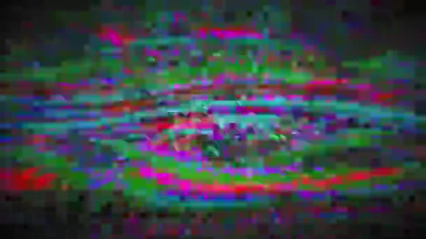 Kleurrijke vintage sci-fi psychedelische interferentie achtergrond. — Stockvideo