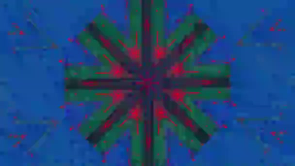 Flerfärgad kalejdoskopisk prydnads geometriska futuristiska elegant interferens bakgrund. — Stockvideo