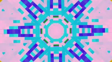 Kaleydoskop mozaik pürüzsüz dizilim. Fraktal gürültü efektinin soyut hareket grafik animasyonu. 