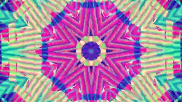 Caleidoscópio mosaico sequência perfeita. Anime gráfico de movimento abstrato de fundo do efeito de ruído fractal. — Vídeo de Stock