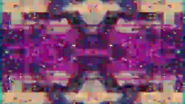 Glitchy odzwierciedla geometryczne nostalgiczne, eleganckie tło komunikacyjne. — Wideo stockowe