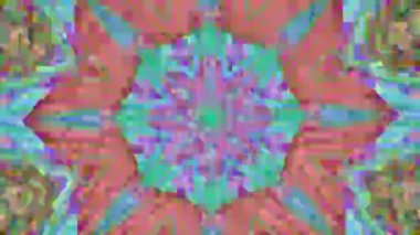 Kaleydoskop mozaik pürüzsüz dizilim. Fraktal gürültü efektinin soyut hareket grafik animasyonu. 